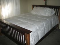 Mission Style Black Walnut And Hickory Queen Size Bed 1 small