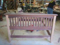 Mission Style Black Walnut And Hickory Queen Size Bed 3 small