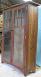 Walnut Book Case With Glass Panel Doors. 3 small