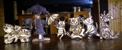 Edward Gorey Wood Figures,Edward Gorey Collectibles, Edward Gorey Art,Sculpture,Edward Gorey 4 small