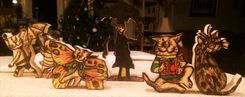 Edward Gorey Wood Figures,Edward Gorey Collectibles, Edward Gorey Art,Sculpture,Edward Gorey 6 small