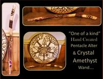 Spiritual,Magick Wand,Crystal Wand,Alter Pentacle,Pentagram Jewelry,Wicca,Wiccan,Mother Earth 2 small