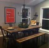 Mixed Reclaimed Oak Dinning Table & Matching Bench 2 small