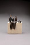 A Bronze Family Of Four - Bronze And Stone Sculpture 2 small
