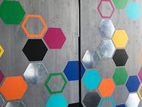 Mod Honeycomb 60x40 - Wood Wall Art, Panel Art, Metal Wall Art, Modern Wall Art, Wall Decor 3 small