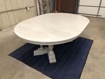 Faux Stone Oval/Racetrack Extendable Dining Table 4 small