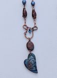 Blue Heart Chevron Necklace 2 small