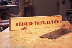 Measure Twice, Cut Once Funny Ironic 2x4 Sign For Man Cave, Gifts For Woodworkers 3 small