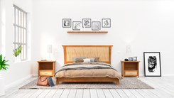 Platform Bed Frame In Cherry And Maple Wood, Made In All Sizes "Prairie Platform Bed" 2 small