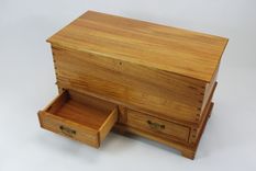 African Ribbon Mahogany Blanket Chest 3 small