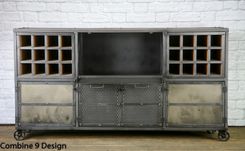 Reclaimed Wood Liquor Cabinet / Bar. Vintage Industrial, Urban Modern Style. Distressed. 6 small