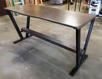 Book-Matched Live Edge White Oak Table W/ Custom Steel Legs 1 small
