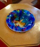 Hand Raked Fused Glass Baptismal Font - Blessings 2 small