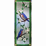 Stained Glass Panel - Bluebirds In Dogwood Tree 1 small