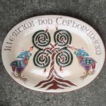 Sgraffito Redware Celtic Tree Platter 2 small