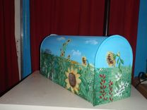 Mailbox Hand Painted Wild Garden Featuring Sunflowers 2 small