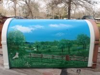 Mailbox Hand Painted Massachusetts Sheep Ranch 2 small
