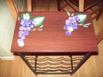 Wine Rack With Painted Grapes 1 small