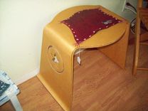 Birchwood Bent Seat With Texas Star Cutout And Handpainted Keys 1 small