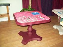 Side / Occassional Table Handpainted Berrywine With Pueblo Window 1 small