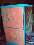 Handpainted Metal File Cabinet With Palms 1 small