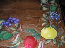 Kitchen Table With Fruit Border And Matching Chairs 2 small
