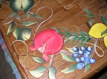 Kitchen Table With Fruit Border And Matching Chairs 3 small