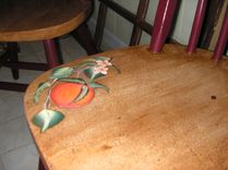 Kitchen Table With Fruit Border And Matching Chairs 6 small