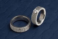 Tire Tread Wedding Bands 2 small