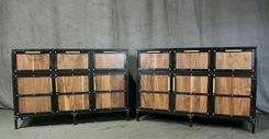 Walnut Sideboard. Industrial With Brass Accents. Wood Buffet With Drawers. Custom Credenza. 2 small