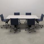 Rectangular Shape Custom Conference Table, Engineered Stone Top - Aurora Meeting Table 3 small
