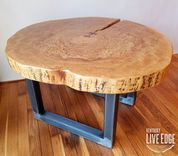 Round Coffee Table- Live Edge- Industrial- Tree Slice- Log- Rustic- Side Table- End- Maple 6 small