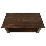 Rustic Farmhouse Coffee Table - Country Modern Stained Solid Wood 4 small