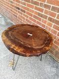 Round Live Edge Coffee Table- Claro Walnut- Dark Wood- Coffee Table- Mid Century- Tree Slice- Log 4 small