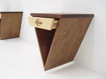 V Night Stand / End Table Walnut & Maple 2 small
