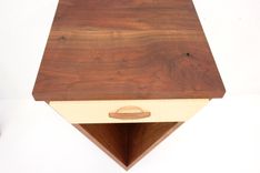 V Night Stand / End Table Walnut & Maple 4 small