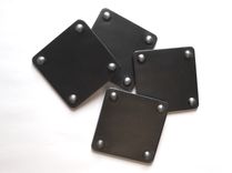 Industrial Chic Coasters; Steel Beverage Coaster Sets 4 small