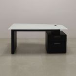 Custom Executive Office Desk, Tempered Glas Top - Avenue Curved Desk 3 small