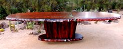 Stone Inlaid Redwood Burl Dining Table 2 small