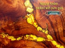 Live Edge Wood Slab Redwood Burl Table With Amber And Gold Inlay 3 small