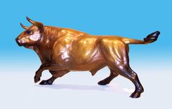 The Golden Bull, Bronze Sculpture 2 small