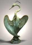 Bronze Sculpture, Monumental Heron, 1 small