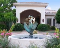 Bronze Sculpture, Monumental Heron, 2 small