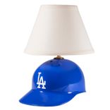Small Baseball Lamp - Upcycled Blue Hitting Helmet Styled Hat & Shade 1 small