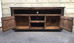 Rustic Industrial Barn Board / Reclaimed Wood Media Stand / Tv / Entertainment Stand 3 small