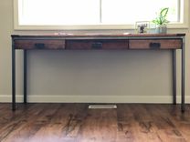 Reclaimed Wood & Steel Desk - 3 Drawers, Douglas Fir 6 small