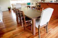 Dining Table With Wooden Base, Walnut Dining Table, Walnut Kitchen Table, Dining Table 3 small
