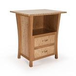 Nightstand With Drawers, Cherry, Laptop Space, Scandinavian, Danish Modern, Asian, Qm, "Rushes" 1 small