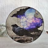 Raven Art Glass Mural Wall Decor Or Tabletop Display Edgar Allan Poe Art 1 small