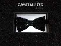 Any Color Fully Crystallized Bow Tie Bling Genuine European Crystals Bedazzled 3 small